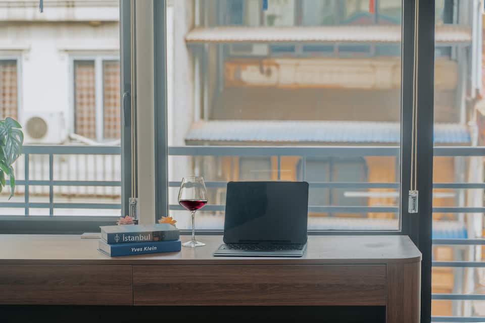 Work desk by the window